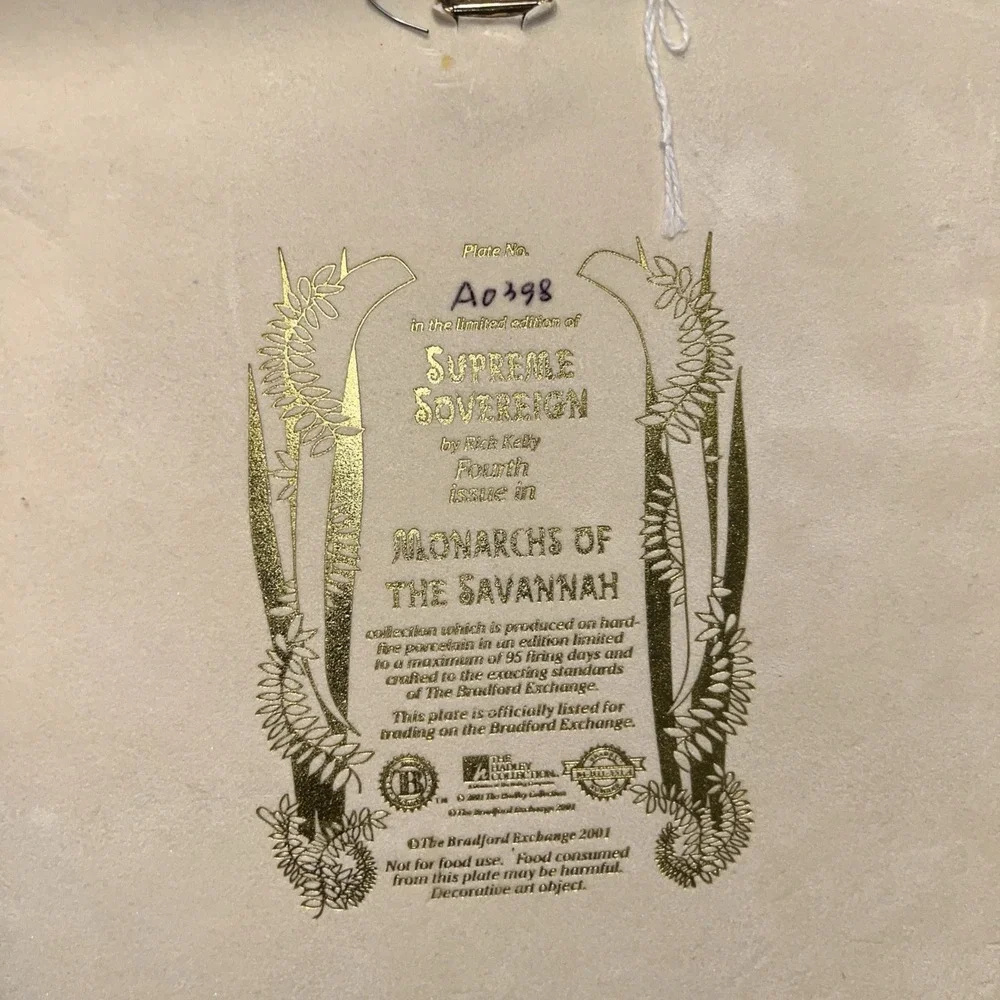 Bradford Exchange Limited Edition Wall Plaque With Elephant 9x9